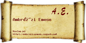 Ambrózi Emese névjegykártya