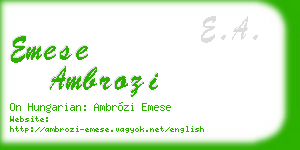 emese ambrozi business card